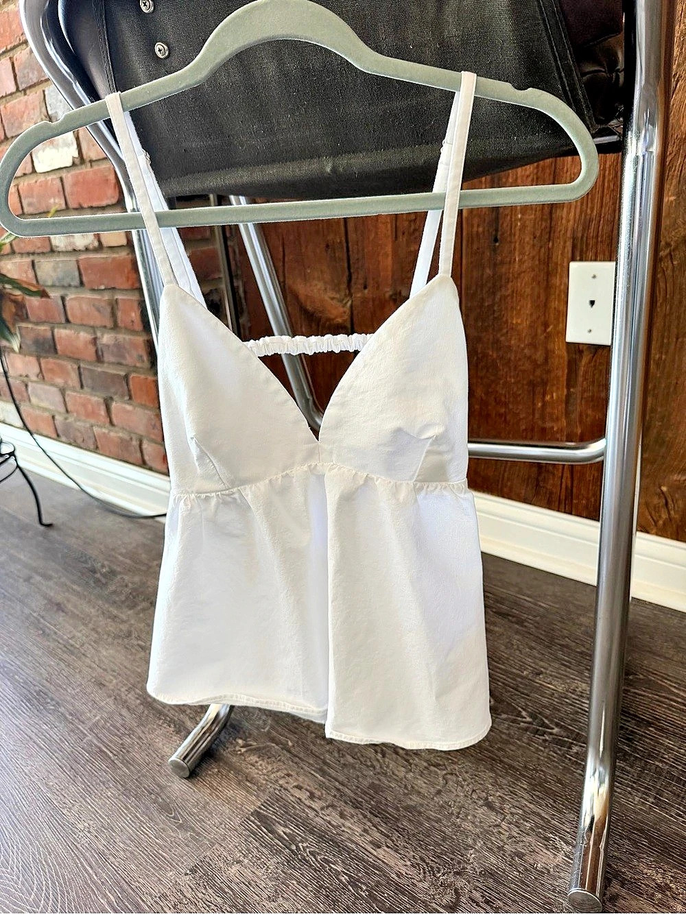 Abercrombie & Fitch White Poplin Peplum Top, Size S Like New